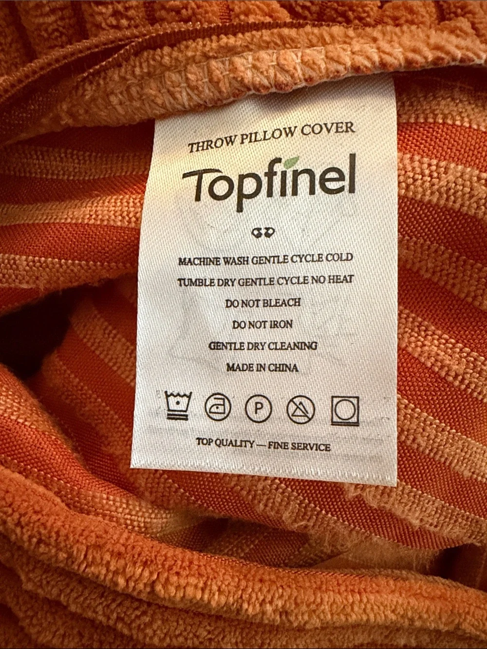 Plush Corduroy Accent Pillow Cover in Burnt Orange, 18” Home Accents